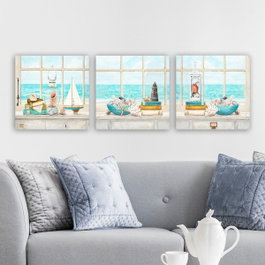 Wallity dr9009 Conjunto de 3 Pinturas Decorativas en Lienzo Multicolor